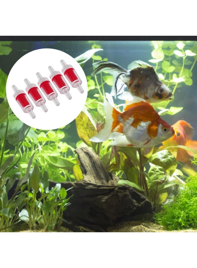 صمامات فحص حوض السمك لمضخات الهواء الشائعة، صمامات فحص مضخة هواء حوض السمك من البلاستيك الشفاف الأحمر، صمام فحص أحادي الاتجاه غير رجوعي لأنابيب الهواء في حوض السمك، 4 قطع، 4 ملم - Image 5